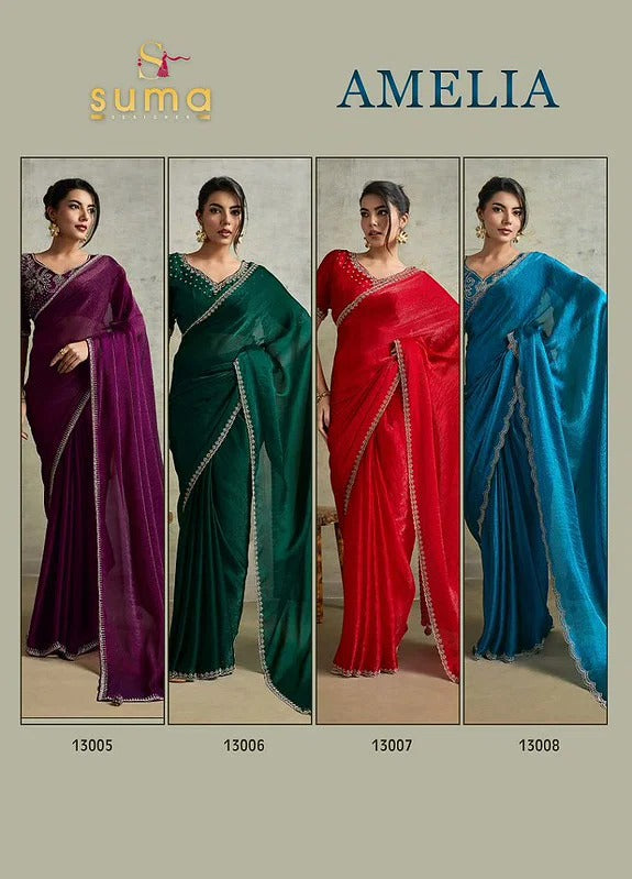 Suma Fendy Chiffon Blooming Designer Saree | Luxury Ready-to-Wear Saree Australia