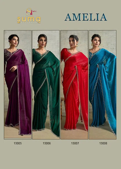 Suma Fendy Chiffon Blooming Designer Saree | Luxury Ready-to-Wear Saree Australia