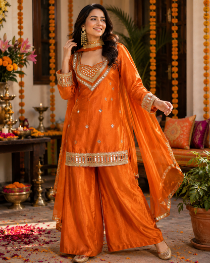 Aurelia Mirrorwork Kurta Palazzo Set