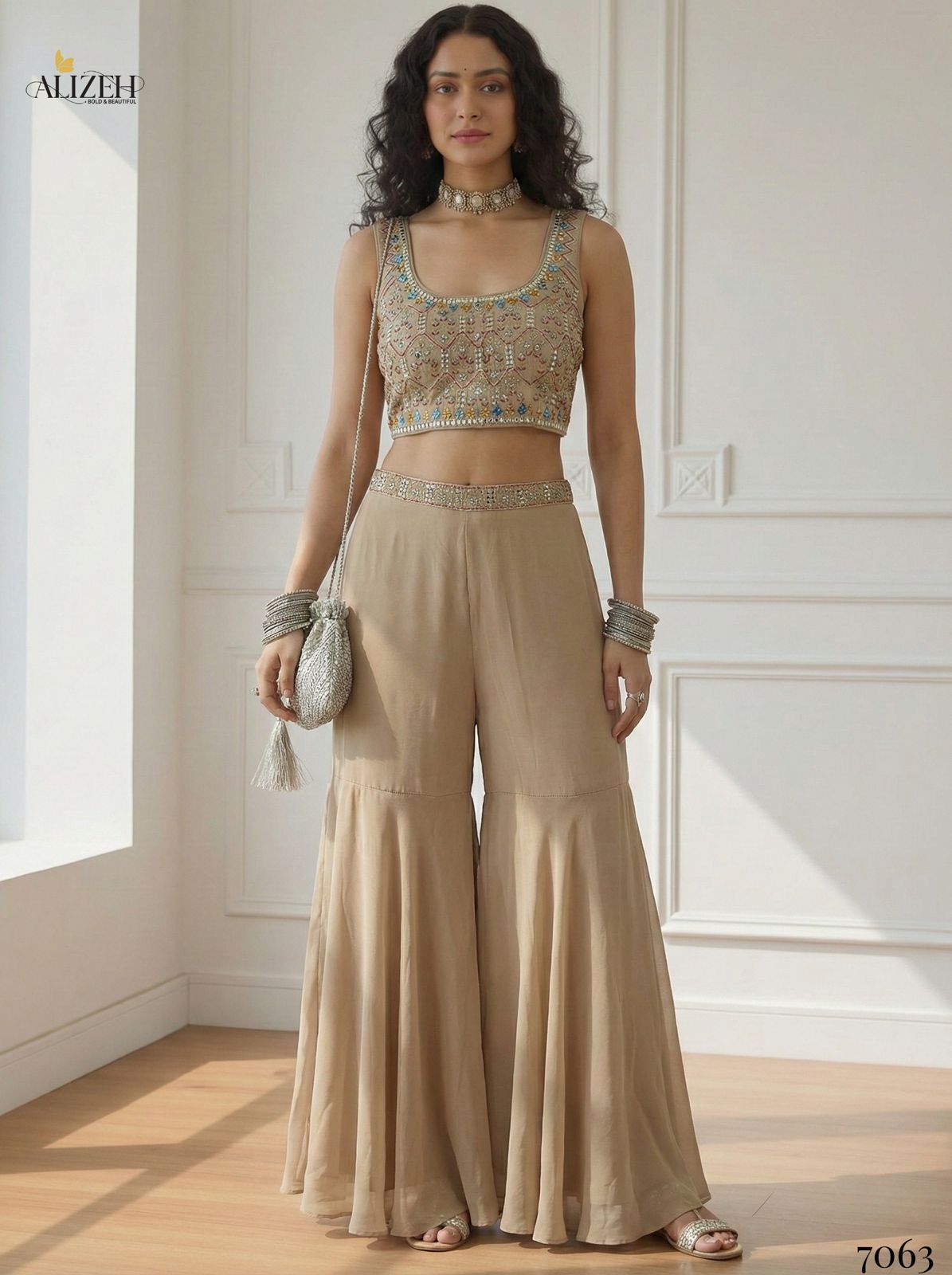 Alizeh Luxe Indo-Western Georgette Sharara Set with Jacket