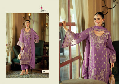 Lavender Purple Organza Embroidered Pakistani Suit Set