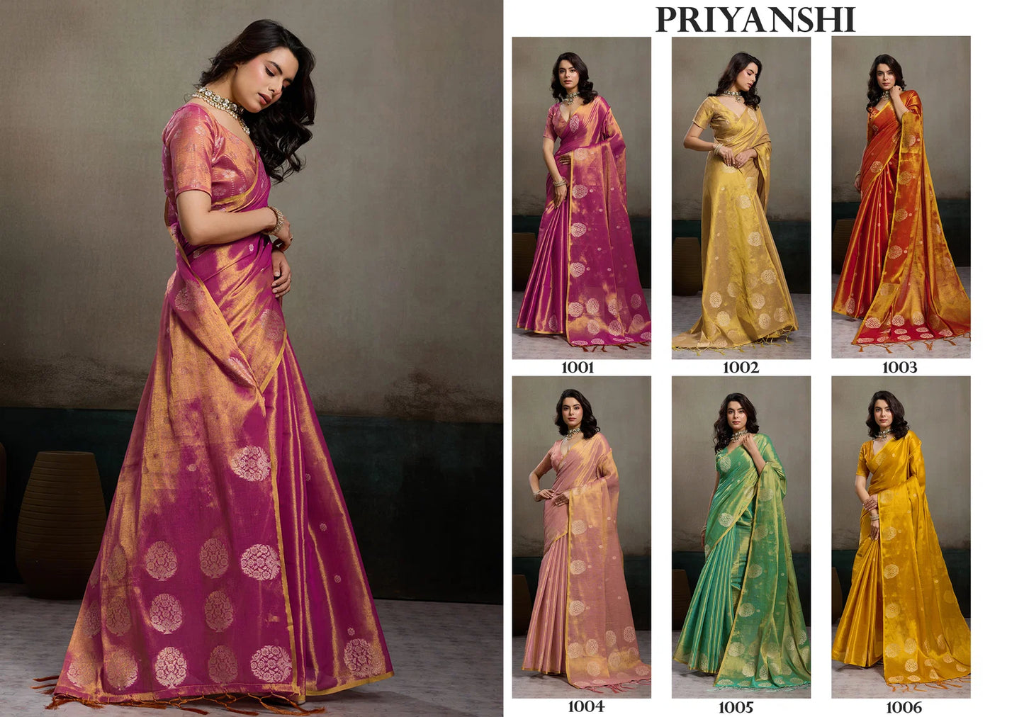 Priyanshi Luxe Soft Tissue Silk Saree with Zari Work