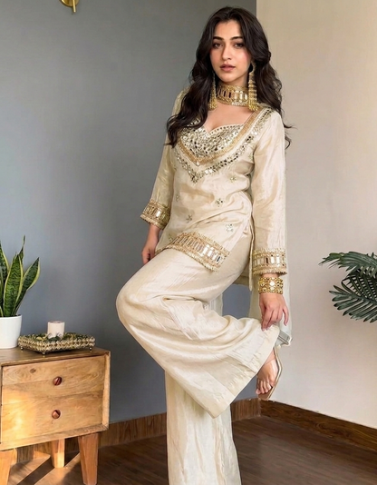 Aurelia Mirrorwork Kurta Palazzo Set