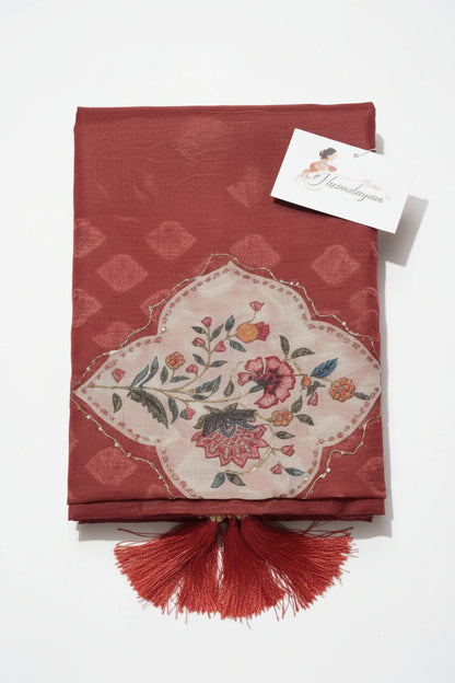 Padma Grace Premium Linen Silk Saree | Luxury Floral Saree Australia