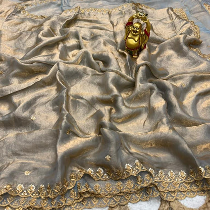 Fandy Satin Sequence Work Saree