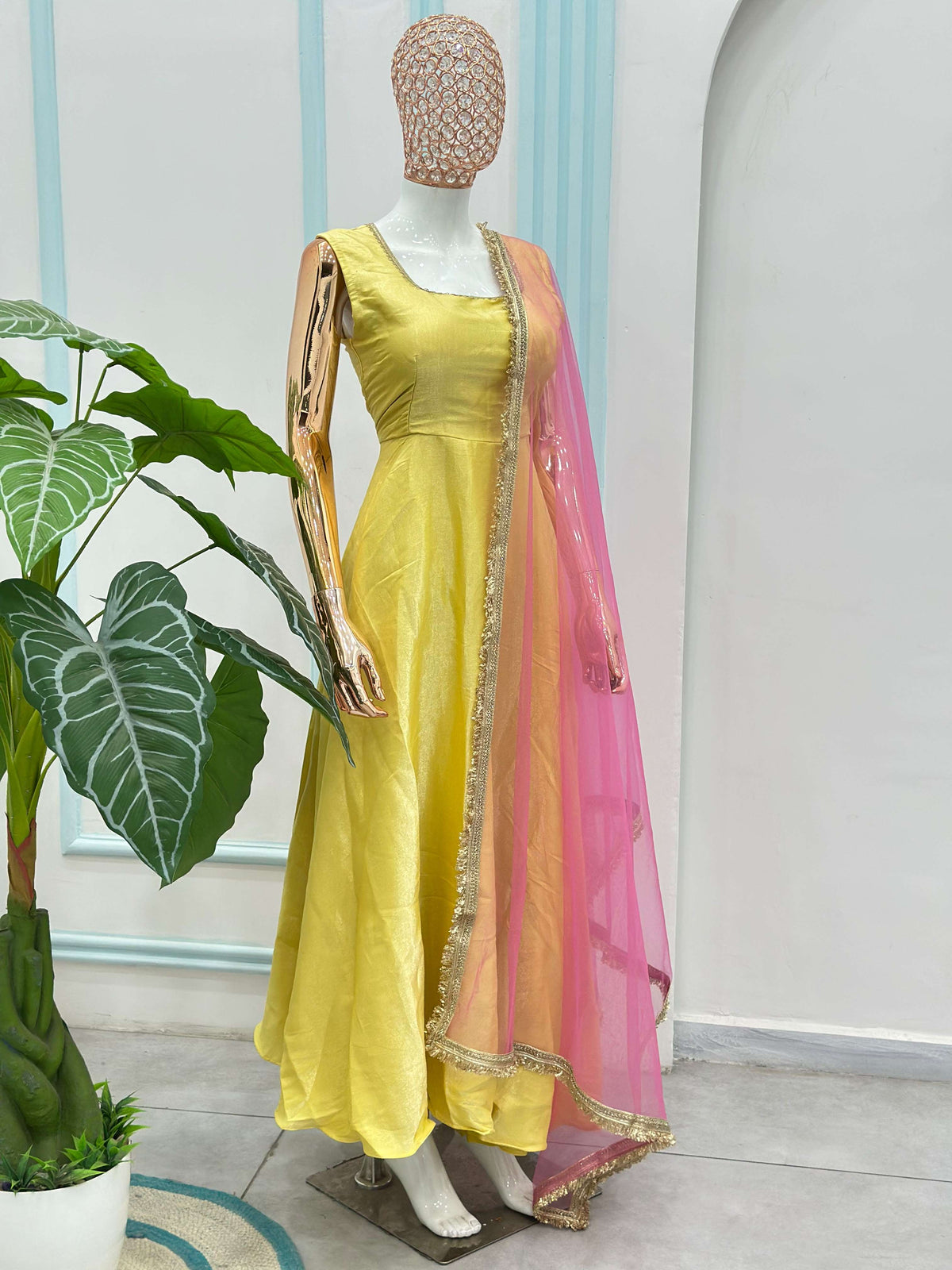Glass Roman Anarkali 3-Piece Set