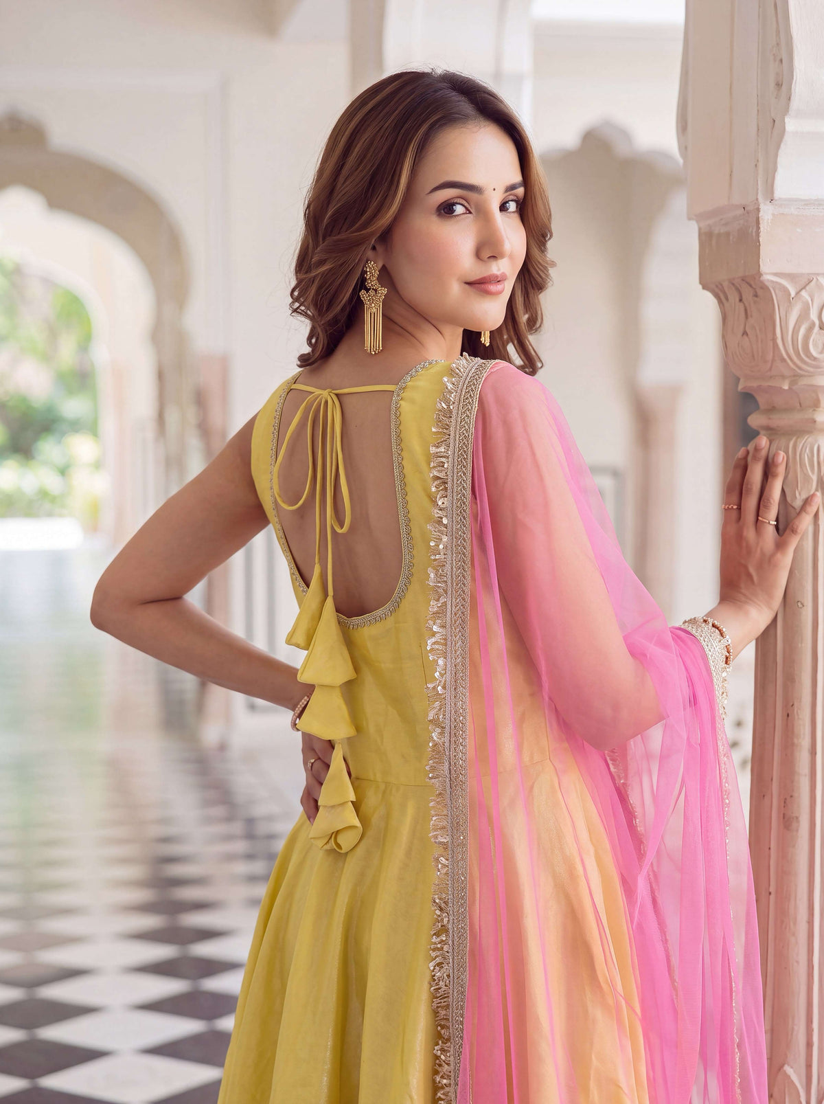 Glass Roman Anarkali 3-Piece Set
