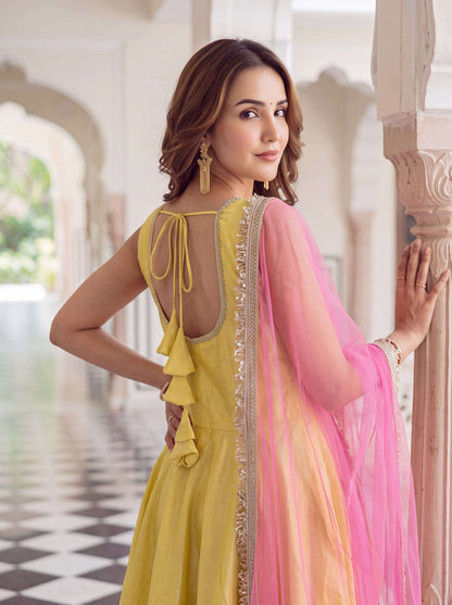 Glass Roman Anarkali 3-Piece Set