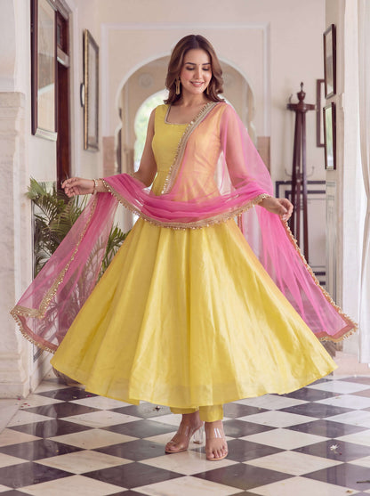 Glass Roman Anarkali 3-Piece Set