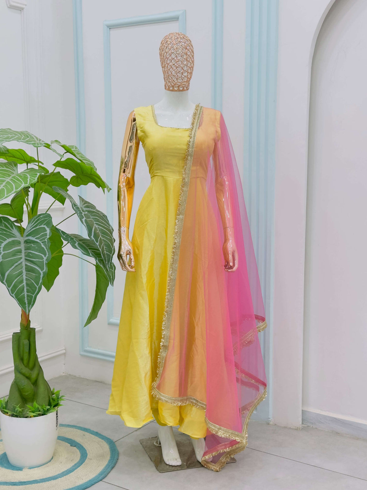 Glass Roman Anarkali 3-Piece Set