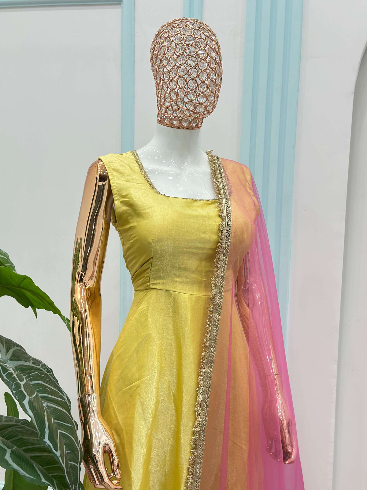 Glass Roman Anarkali 3-Piece Set