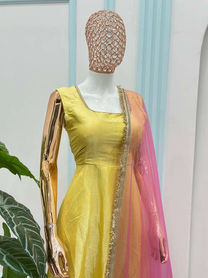 Glass Roman Anarkali 3-Piece Set