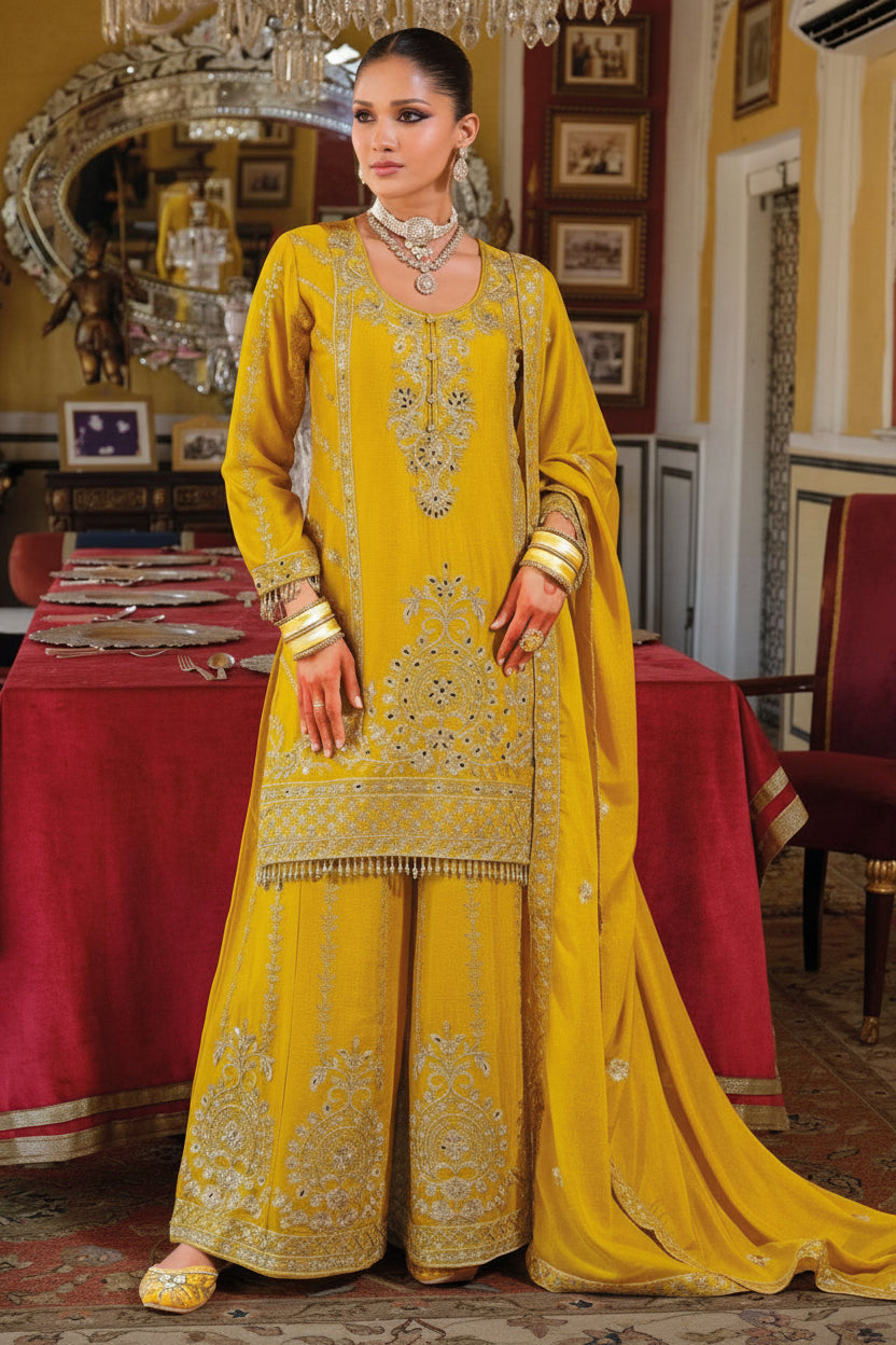 Sundara Noor Luxe Embroidered Palazzo Set