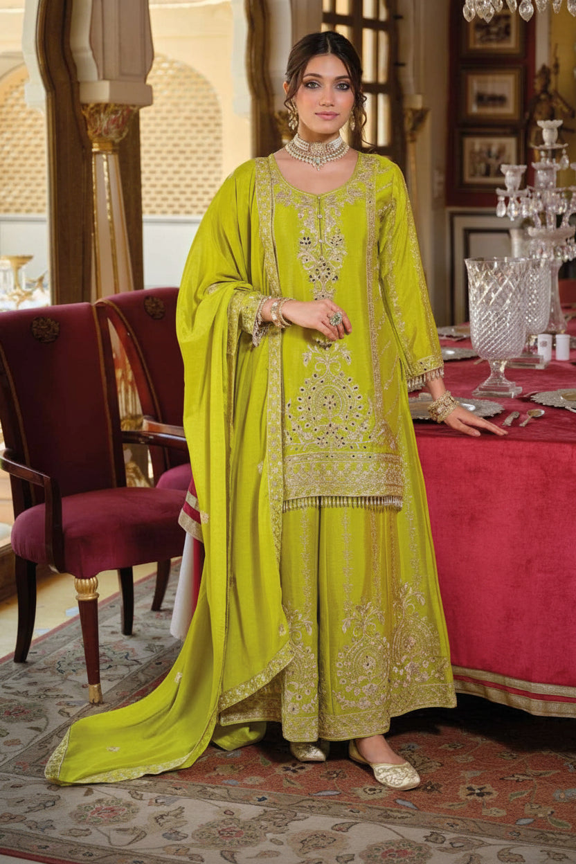 Sundara Noor Luxe Embroidered Palazzo Set