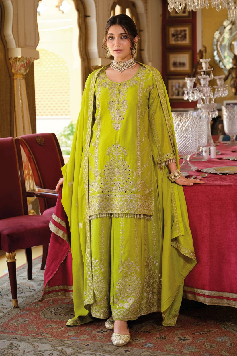 Sundara Noor Luxe Embroidered Palazzo Set