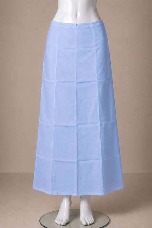 Blue Cotton Ready-Made Saree Petticoat