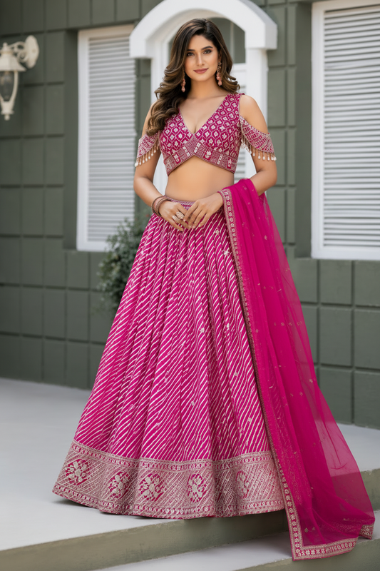 Roselle Muse Organza Lehenga Set