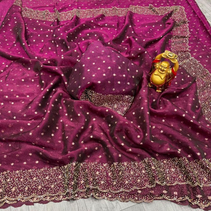 Anu Premium Silk Jarkan Work Saree