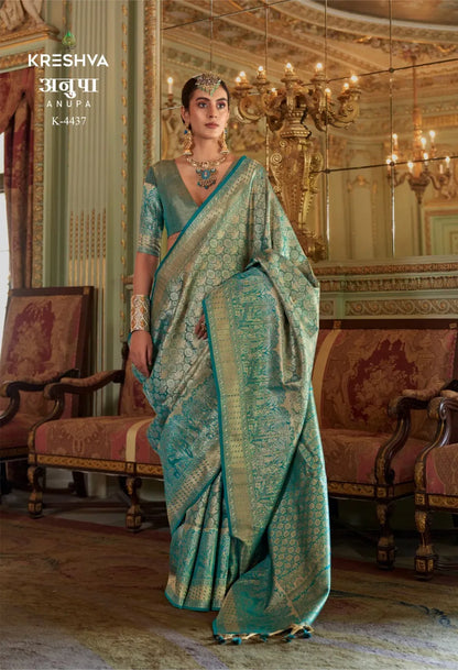Kreshva Anupa Tissue Dharmavaram Silk Saree | Luxury Traditional Wedding Saree Australia
