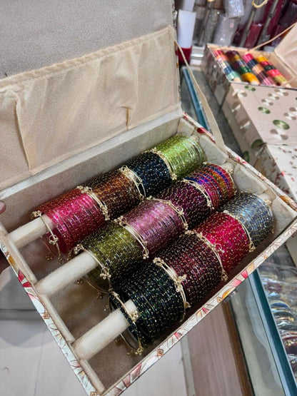 Raindrop Ghungroo Premium Bangle Set with Organiser