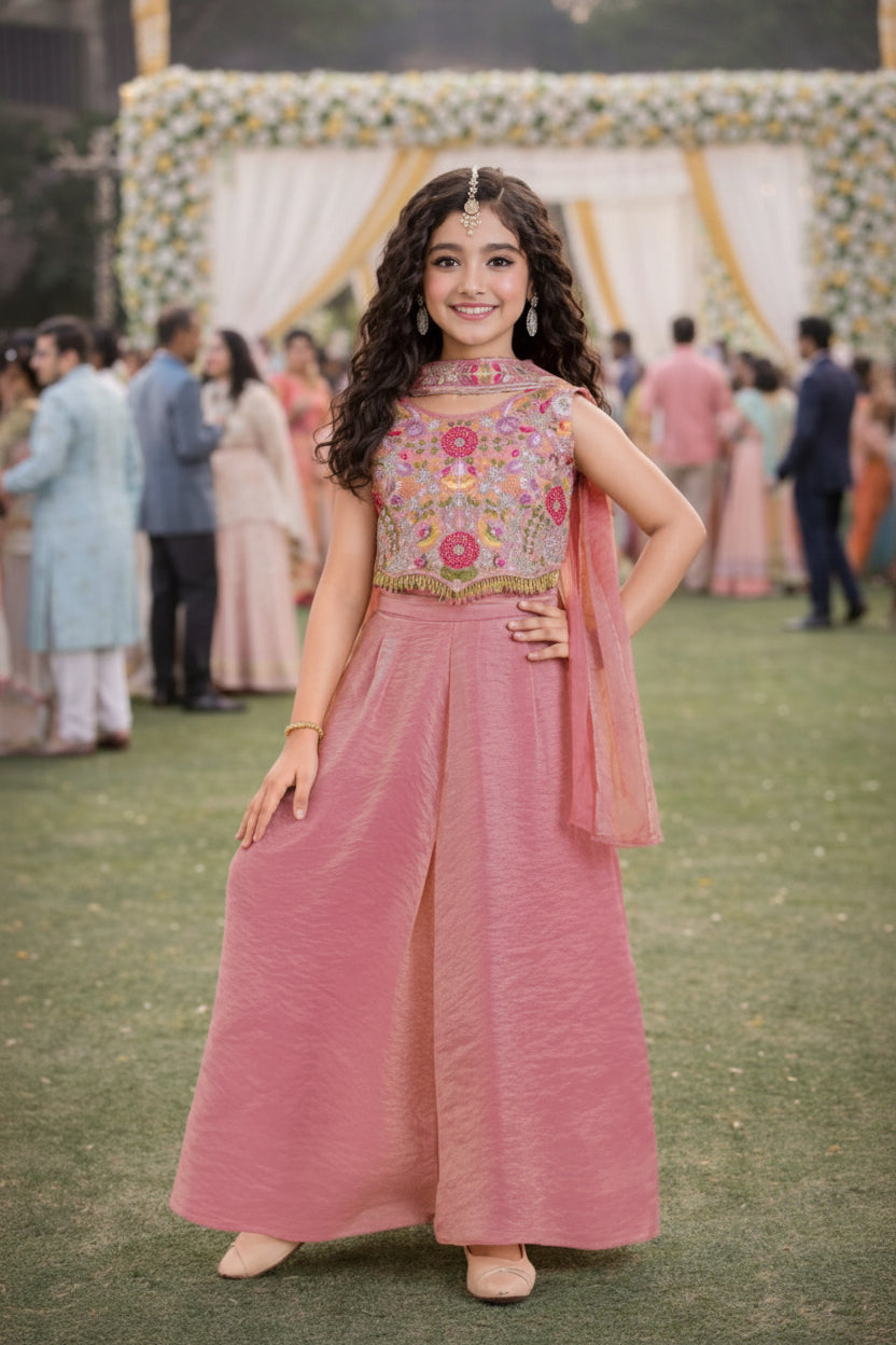 Luxe Fendy Silk Kids Palazzo Set