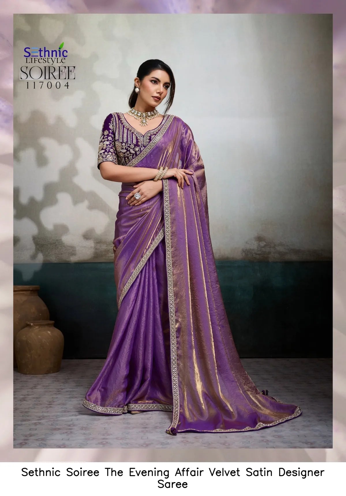 Evening Affair Velvet Satin Designer Saree Australia | Luxury Occasion Wear